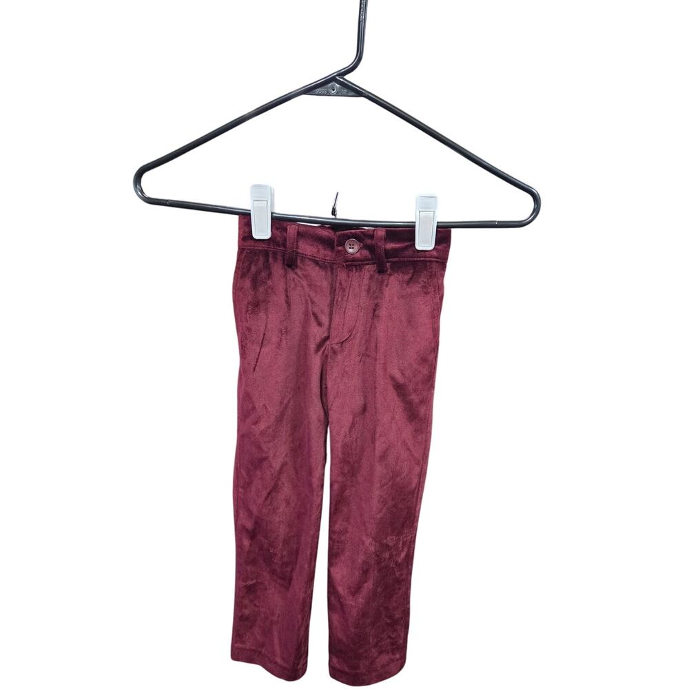 Wine Red Velvet Pants - Isaac Mizrahi - 3T